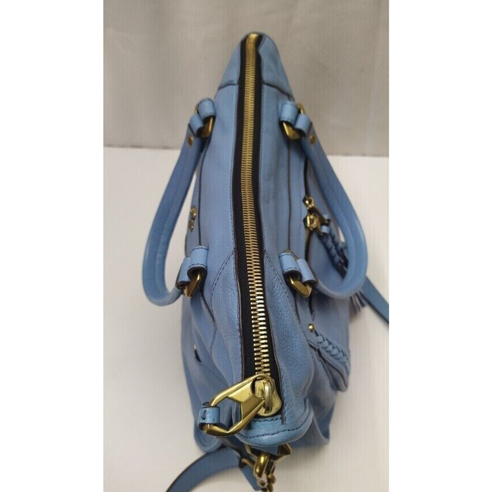 orYANY Sky Blue Pebbled Leather Tassel Zipper Closure Satchel Bag- MSRP $242 - Picture 9 of 16